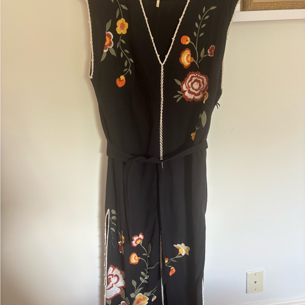 Free People Black Sleeveless V-Neck Maxi Sundress